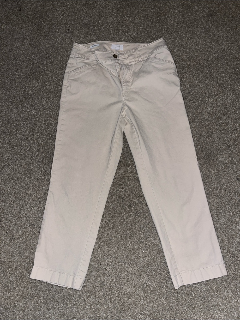 LOFT Women's Light Cream Khaki Chino Pants